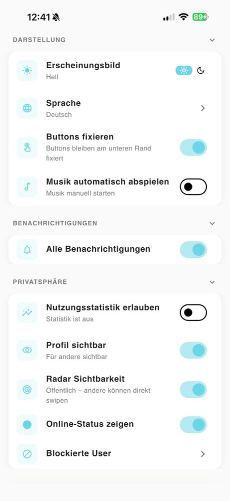Darstellung und Privatsphäre