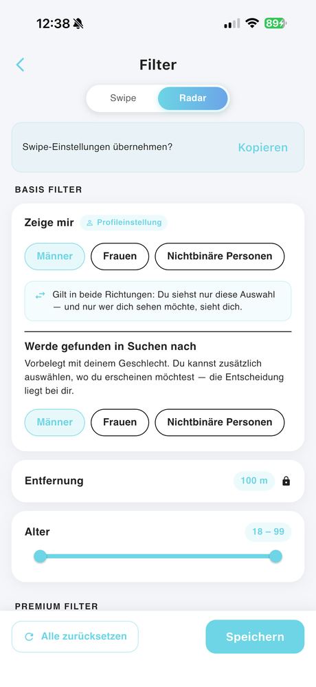 Filter für den Radar